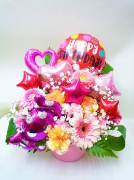 お誕生日Flower&amp;Balloonアレンジメント、ご注文ありがとうございました。｜「銀座ニューフラワー」　（東京都中央区の花キューピット加盟店 花屋）のブログ