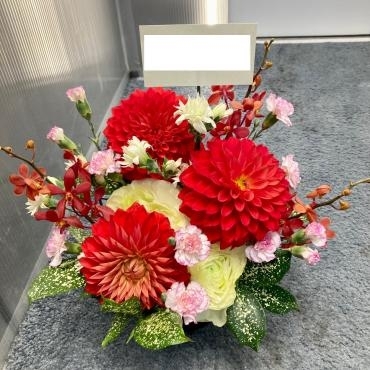 個展のお祝いにアレンジメントの御注文いただきました。｜「銀座ニューフラワー」　（東京都中央区の花キューピット加盟店 花屋）のブログ