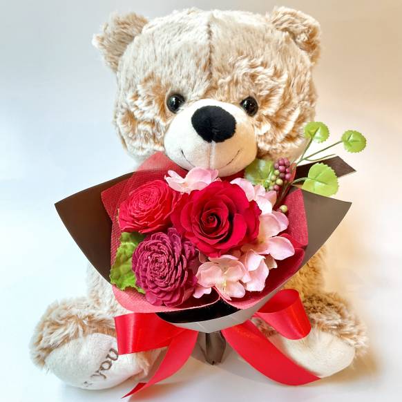 ローズブーケくまちゃん　レッド【P-236】