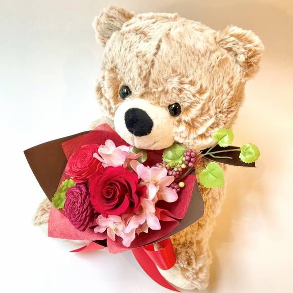 ローズブーケくまちゃん　レッド【P-236】