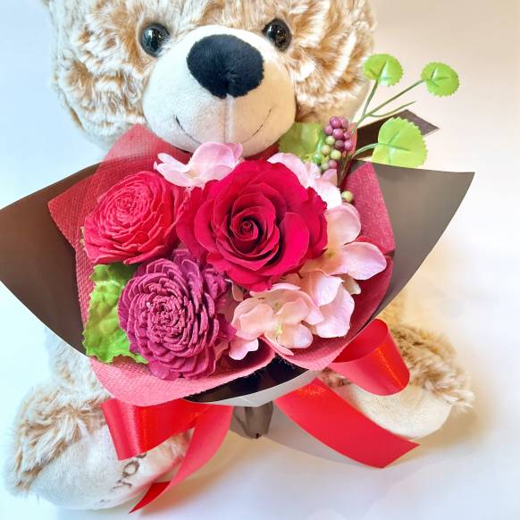 ローズブーケくまちゃん　レッド【P-236】